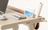 Rolling Leather Bookshelf Desks Image 6