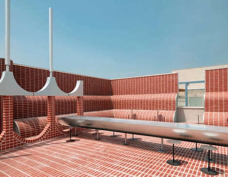 Curved Brick Rooftop Structures