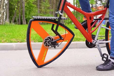 Triangle-Shaped Bicycle Wheels