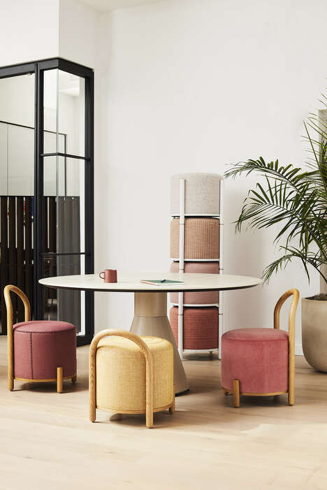 Sculptural Geometric Seating Poufs