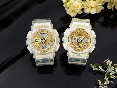 G shock discount transparente con dorado