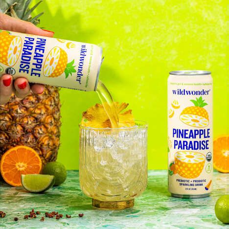 Pineapple-Flavored Probiotic Drinks