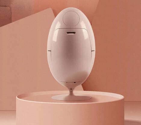 Versatile Egg-Shaped Waste Bins