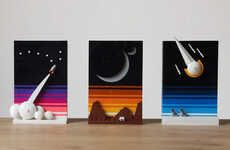 Retro Space-Themed Puzzled Posters