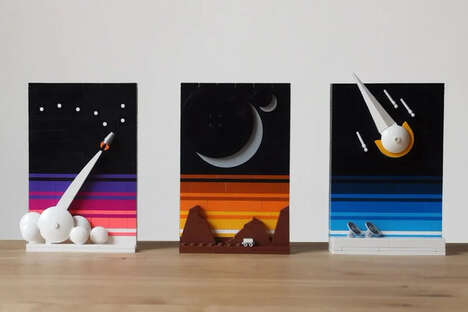 Retro Space-Themed Puzzled Posters