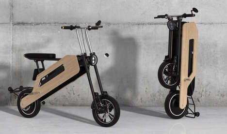 Bamboo-Bodied Folding Scooters