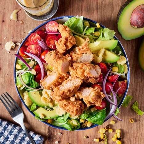 Chicken Tender-Topped Salads