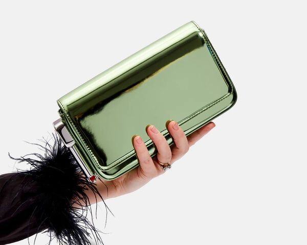 Burn Clutch in Silver Mirror