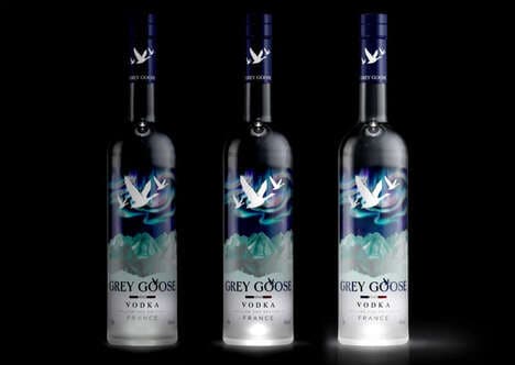 Aurora-Inspired Vodka Bottles
