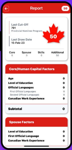 CRS Score Calculator