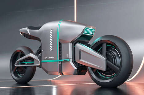 Cyberpunk Cityscape Electric Bikes