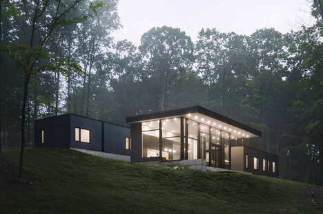 Sloped Dark Wooden Homes