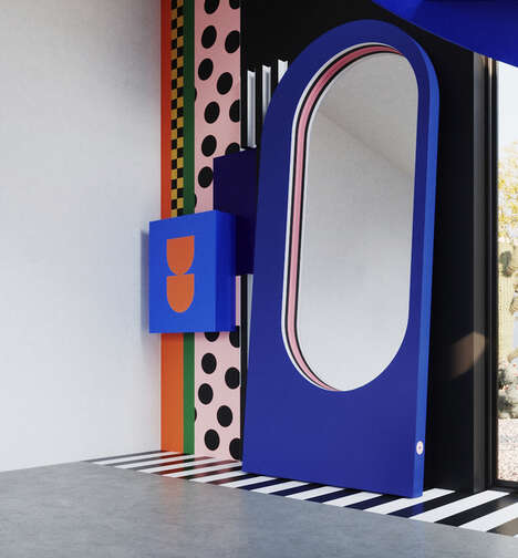 Colorful Standing Statement Mirrors