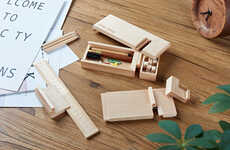 Hand-Crafted Wooden Stationary Boxes