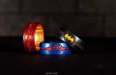 Superhero-Branded Silicon Rings
