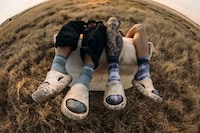Marbled Slip-On Summer Slides Image 1