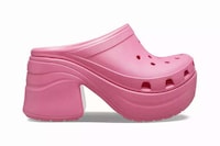 Heeled Platform Perforated Clogs