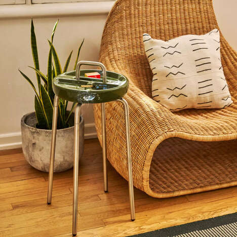 Ashtray-Integrated Side Tables
