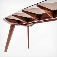 Herringbone-Inspired Wooden Tables Image 3