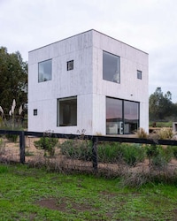 White Wood-Clad Cubed Houses Image 3