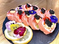 Pink Plant-Based Sushi Rolls Image 1