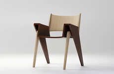 Scissor-Inspired Minimal Wooden Chairs