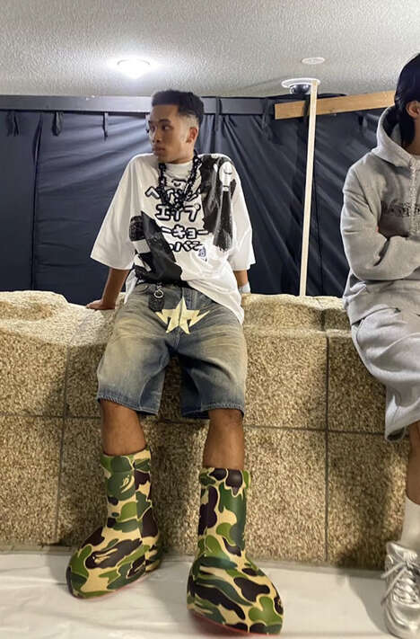 Cartoonish Camo-Print Boots