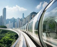 Harmonious Cityscape Monorails Image 2