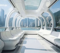 Harmonious Cityscape Monorails Image 6