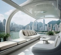 Harmonious Cityscape Monorails Image 7