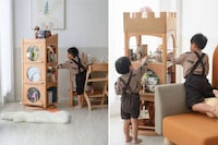 Toy Block-Inspired Wooden Bookshelves Image 1