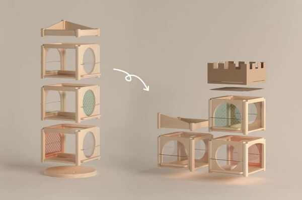 Toy Block-Inspired Wooden Bookshelves Image 2