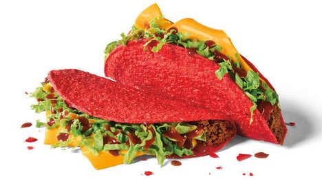 Bright Red Halloween Tacos