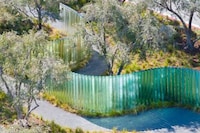 Campus-Based Cylindrical Glass Sculptures Image 2