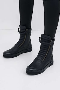 Apple Skin Leather Boots Image 3