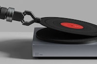Metallic Architectural Record Players Image 7