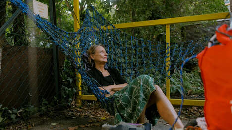 Waste Tarp-Made Public Seating