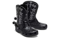 Textural Embroidered Perforated Boots