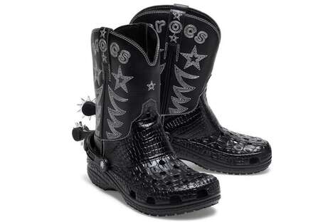 Textural Embroidered Perforated Boots