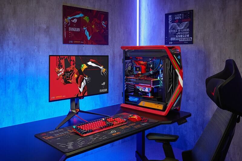 Mecha Anime Computer Products : ASUS ROG x Evangelion Unit-02 collection