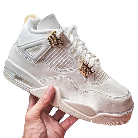 Gold-Tinged Minimal Sneakers
