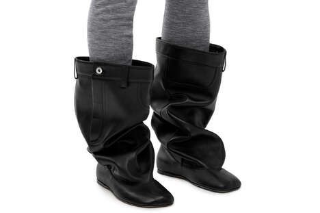 Stealthy Baggy Textural Boots