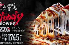 Macabre Bloody Blackened Pizzas