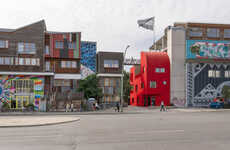 Bright Red Timber Buildings