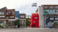 Bright Red Timber Buildings Image 2