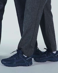 Navy-Tonal Textural Sneakers