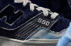 Textural Panelling Denim Sneakers