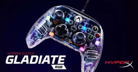 Transparent Illuminated Gaming Controllers