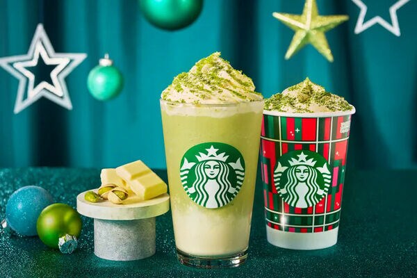 Festive Pistachio Frappuccinos