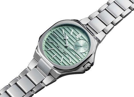Green-Tonal Metallic Timepieces